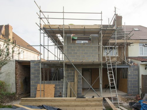 Home extension under construction